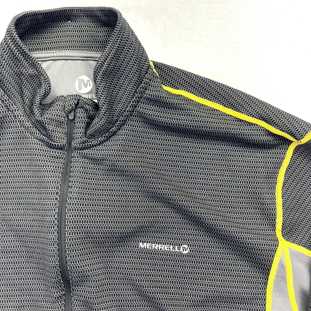 Merrell Mens SelectWick Quarter Zip Pullover‎ Charcoal Grey Yellow L MF20739 - Picture 4 of 8